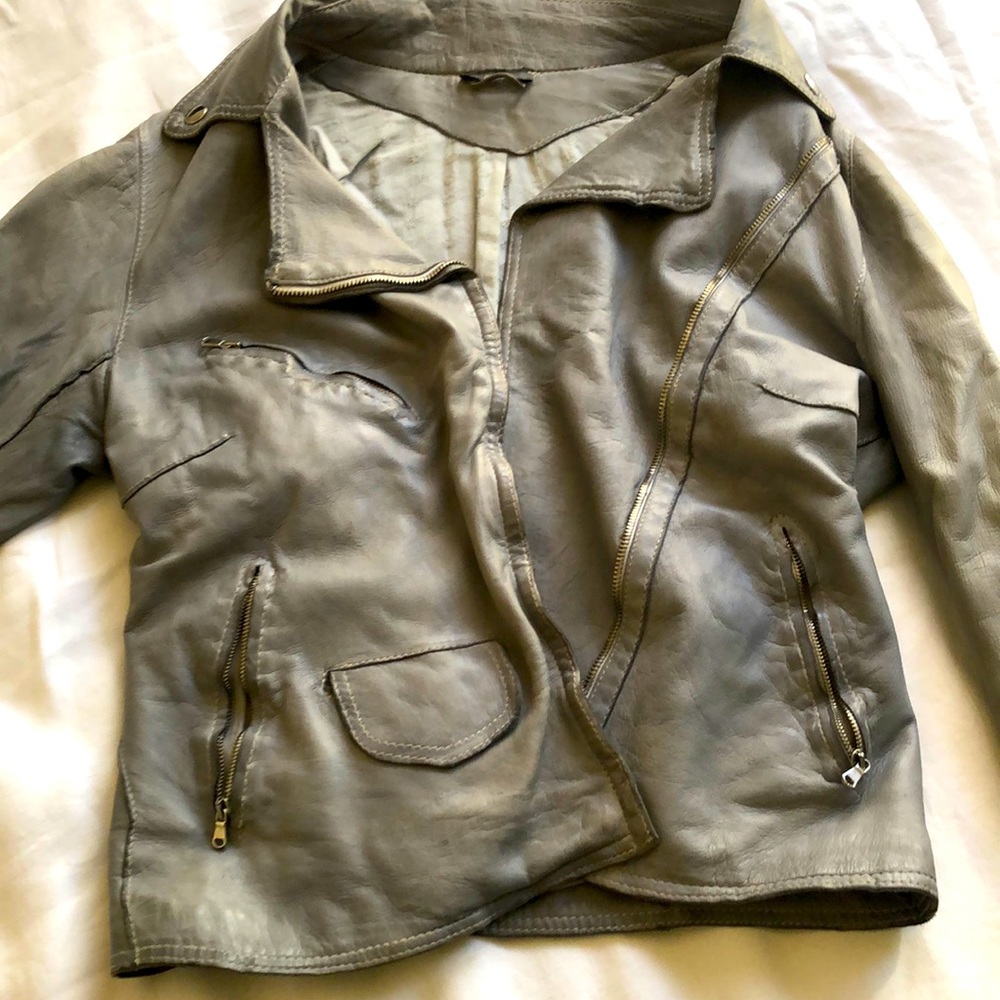 BLUR vintage leather motorcycle jacket